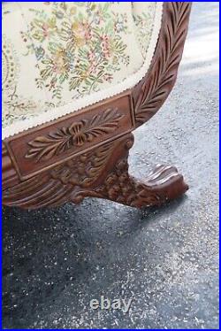 Duncan Phyfe Early 1900s Hand Carved Sofa Couch 3579