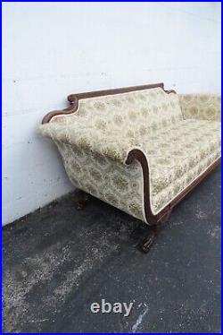 Duncan Phyfe Early 1900s Hand Carved Sofa Couch 3579