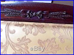 Duncan Phyfe LoveSeat Mahogany Wood Professionally Restored & Custom Upholstery