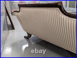 Duncan Phyfe style Antique Sofa Loveseat Upholstered Carved Settee Parlor 19th C