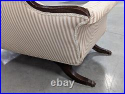 Duncan Phyfe style Antique Sofa Loveseat Upholstered Carved Settee Parlor 19th C
