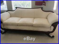 Duncan Phyfe style, early 20th Century Ivory Formal Living Room Sofa