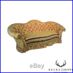 E. J. Victor Large Impressive Tufted Upholstered Serpentine Sofa