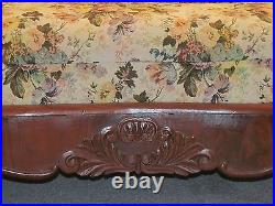 Early 1800's Mahogany Venered Camelback Sofa withComplete Tuft Seating Sections