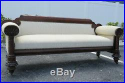 Early 1800s Empire Federal Flame Mahogany Long Bench Couch Sofa 9808
