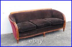 Early 1900s French Deco Carved Long Sofa Couch 3405