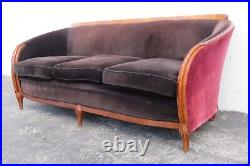 Early 1900s French Deco Carved Long Sofa Couch 3405