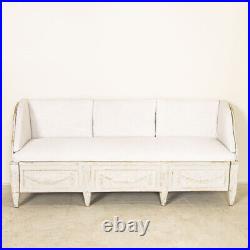 Early 19th Century Swedish Gustavian White Painted Settee Bench