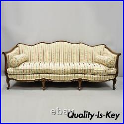 Early 20th C. French Louis XV Provincial Style Sofa with Serpentine Carved Back