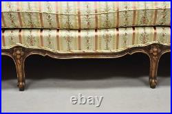 Early 20th C. French Louis XV Provincial Style Sofa with Serpentine Carved Back