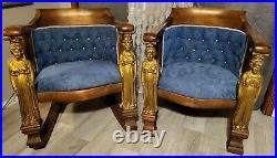Early 20th Century 1900s Captain's Parlor Set With Figural Front Attachments