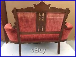 Eastlake Settee In Excellent Condition Including Upholstery