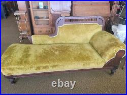 Eastlake Victorian Oak Chaise Lounge Fainting Couch Sofa Parlor