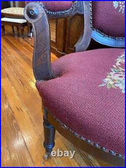 Eastlake Victorian Settee and Chair