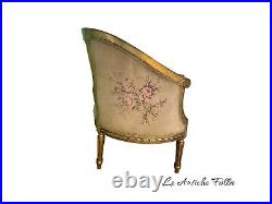 Elegant French Loveseat in Louis XVI Style Original Upholstery Fabric