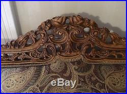 Elegant Vintage Louis XIV Antique SofaHighly Carved Wood Horse Hair Deutsch Bro