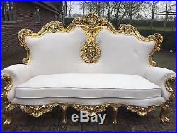 Elegant and relaxed antique sofa seat, Italian look, sophisticated design