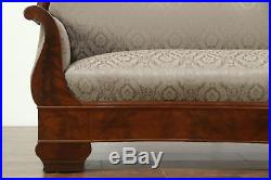 Empire 1840 Antique Flame Mahogany Sofa, New Upholstery #28830