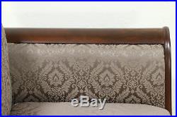 Empire 1840 Antique Flame Mahogany Sofa, New Upholstery #28830