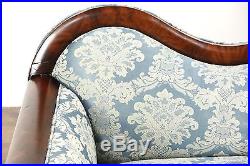 Empire 1840's Antique Carved Mahogany Sofa, New Upholstery