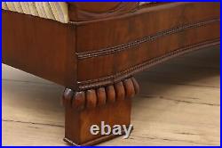 Empire 1840s Antique Carved Flame Mahogany Sofa, Swan Arms #45726