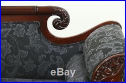Empire Antique 1820 Mahogany Sofa, Carved Lion Paw Feet, New Upholstery #28748
