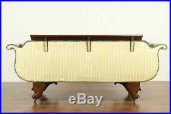 Empire Antique 1825 Acanthus Carved Mahogany Sofa, Recent Upholstery #31579