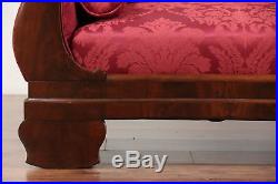 Empire Antique 1840 Carved Mahogany Sofa, New Upholstery & Bolsters #29748