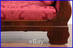 Empire Antique 1840 Carved Mahogany Sofa, New Upholstery & Bolsters #29748