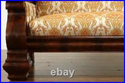 Empire Antique 1840 Sofa, Flame Mahogany, New Upholstery #37600