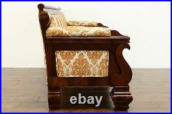 Empire Antique 1840 Sofa, Flame Mahogany, New Upholstery #37600