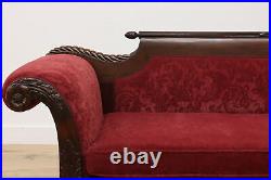 Empire Antique Carved Mahogany Sofa or Couch, Paw Feet #50117