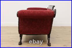 Empire Antique Carved Mahogany Sofa or Couch, Paw Feet #50117