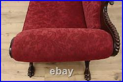 Empire Antique Carved Mahogany Sofa or Couch, Paw Feet #50117