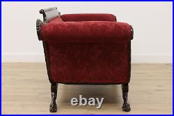 Empire Antique Carved Mahogany Sofa or Couch, Paw Feet #50117