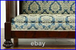 Empire Antique Classical Mahogany Sofa or Hall Bench New Upholstery #41295
