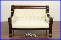 Empire Antique Parlor or Library Set Settee or Loveseat & Chair, Karpen #30183