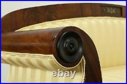 Empire Classical Antique 1830 Scandinavian Sofa, New Upholstery #33845