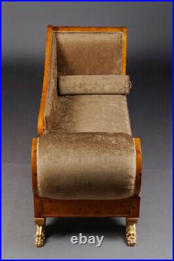 Empire Schwanen Chaiselonge Chaise Longue im Antiken Stil
