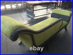 Empire Style Chaise Lounge with Ultra Suede Upholstery