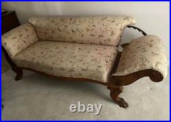 Empire Very Rare Antique Fainting Couch Drop Down Armexquisite 19th Century