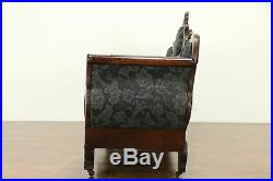 Empire Victorian Transitional Carved Mahogany Sofa, New Upholstery #32087
