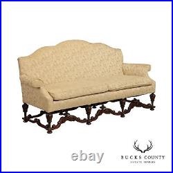 English Jacobean Style Walnut Carved Sofa