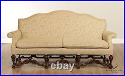 English Jacobean Style Walnut Carved Sofa