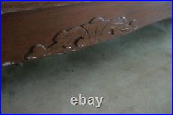 Entry Wall Couch, Antique Settee couch beautifully carved, upholstered seating