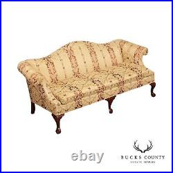 Ethan Allen Chippendale Style Mahogany Camelback Sofa