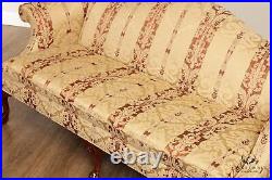 Ethan Allen Chippendale Style Mahogany Camelback Sofa
