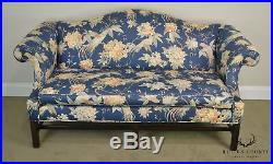 Ethan Allen Traditional Classics Chippendale Floral Camel Back Sofa