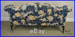 Ethan Allen Traditional Classics Chippendale Floral Camel Back Sofa