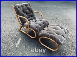 Excellent Hollywood Regency Rattanlounge Chair With Ottoman